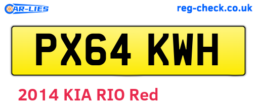 PX64KWH are the vehicle registration plates.