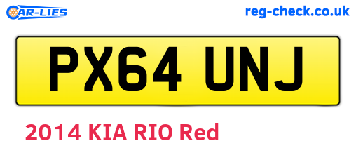 PX64UNJ are the vehicle registration plates.