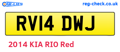 RV14DWJ are the vehicle registration plates.