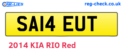 SA14EUT are the vehicle registration plates.