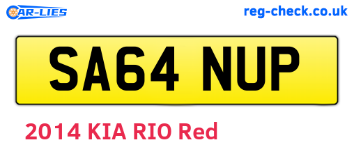 SA64NUP are the vehicle registration plates.