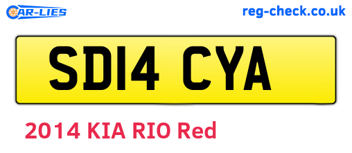 SD14CYA are the vehicle registration plates.