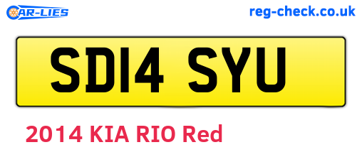 SD14SYU are the vehicle registration plates.