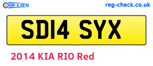 SD14SYX are the vehicle registration plates.