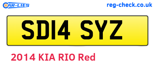 SD14SYZ are the vehicle registration plates.