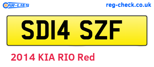 SD14SZF are the vehicle registration plates.