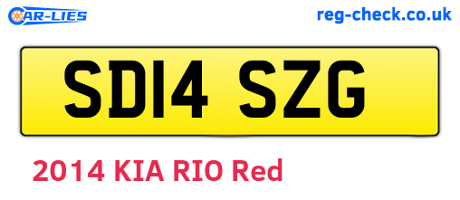 SD14SZG are the vehicle registration plates.