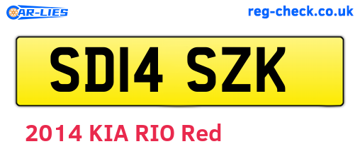 SD14SZK are the vehicle registration plates.