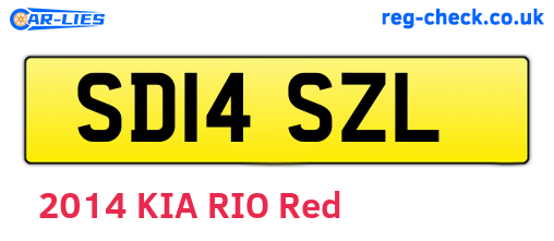 SD14SZL are the vehicle registration plates.