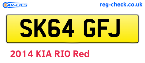 SK64GFJ are the vehicle registration plates.