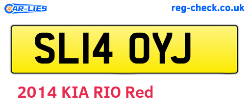 SL14OYJ are the vehicle registration plates.