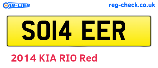 SO14EER are the vehicle registration plates.