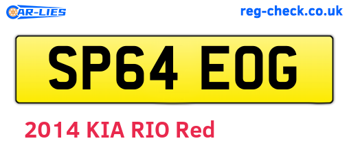 SP64EOG are the vehicle registration plates.
