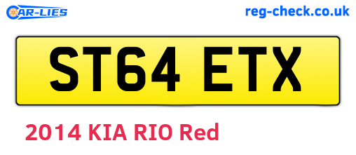 ST64ETX are the vehicle registration plates.