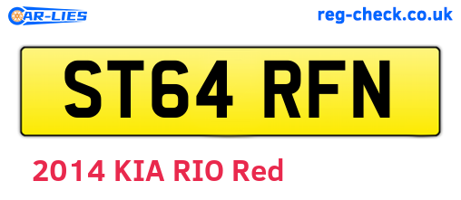ST64RFN are the vehicle registration plates.
