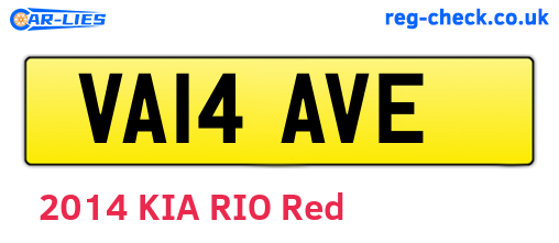VA14AVE are the vehicle registration plates.