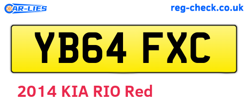 YB64FXC are the vehicle registration plates.