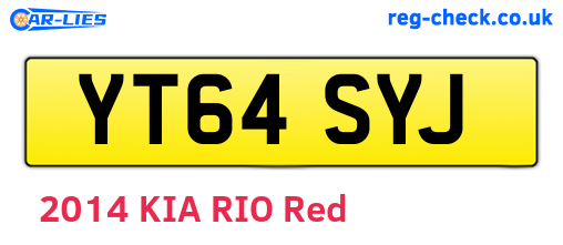 YT64SYJ are the vehicle registration plates.