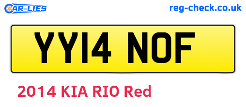 YY14NOF are the vehicle registration plates.