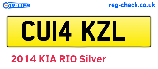 CU14KZL are the vehicle registration plates.