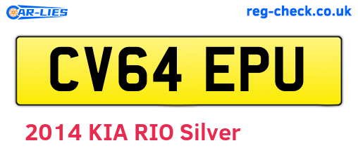 CV64EPU are the vehicle registration plates.