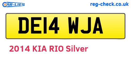DE14WJA are the vehicle registration plates.