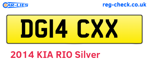 DG14CXX are the vehicle registration plates.