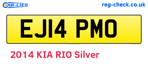 EJ14PMO are the vehicle registration plates.