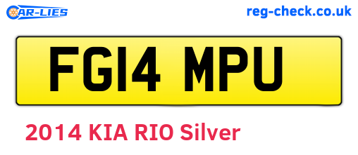 FG14MPU are the vehicle registration plates.