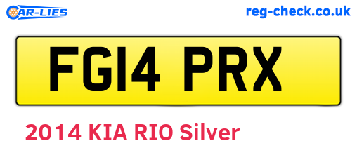FG14PRX are the vehicle registration plates.