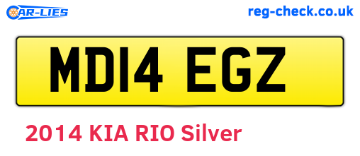 MD14EGZ are the vehicle registration plates.