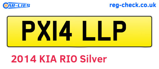 PX14LLP are the vehicle registration plates.