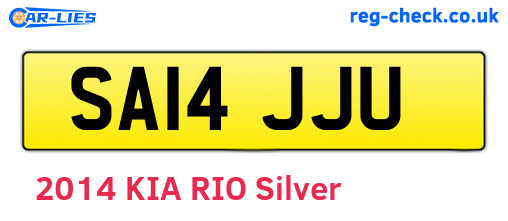 SA14JJU are the vehicle registration plates.