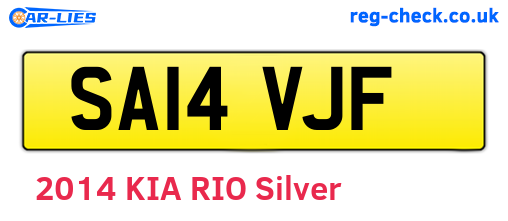 SA14VJF are the vehicle registration plates.