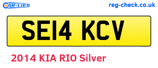 SE14KCV are the vehicle registration plates.
