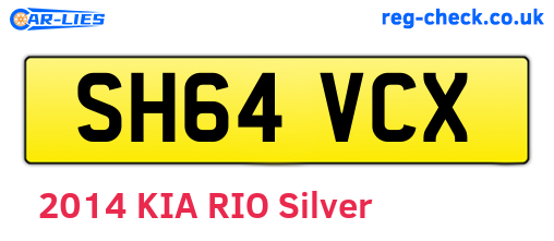 SH64VCX are the vehicle registration plates.