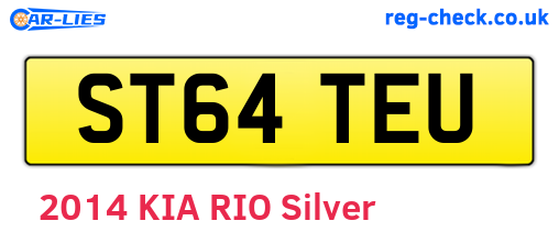 ST64TEU are the vehicle registration plates.