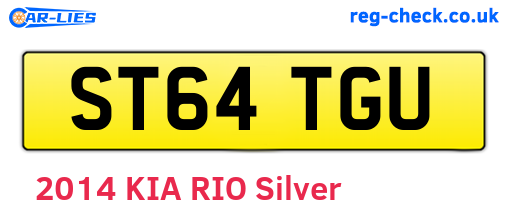 ST64TGU are the vehicle registration plates.