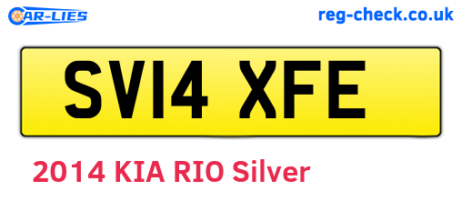 SV14XFE are the vehicle registration plates.