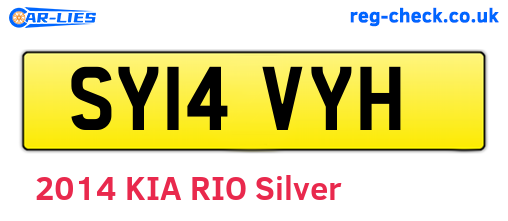 SY14VYH are the vehicle registration plates.