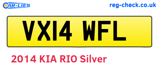 VX14WFL are the vehicle registration plates.
