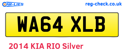 WA64XLB are the vehicle registration plates.