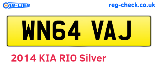 WN64VAJ are the vehicle registration plates.