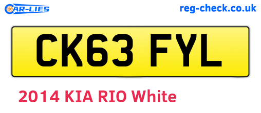 CK63FYL are the vehicle registration plates.