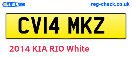 CV14MKZ are the vehicle registration plates.