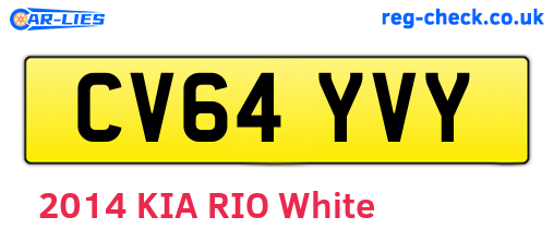 CV64YVY are the vehicle registration plates.