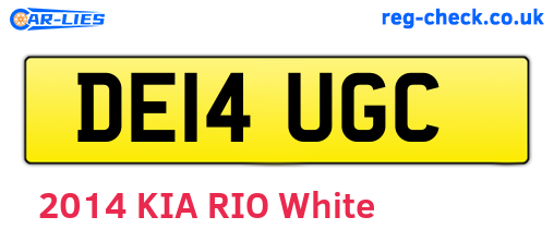 DE14UGC are the vehicle registration plates.