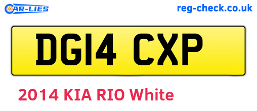 DG14CXP are the vehicle registration plates.