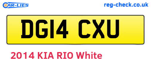 DG14CXU are the vehicle registration plates.