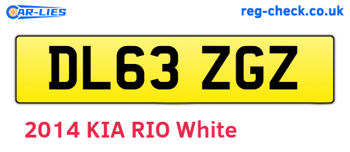 DL63ZGZ are the vehicle registration plates.